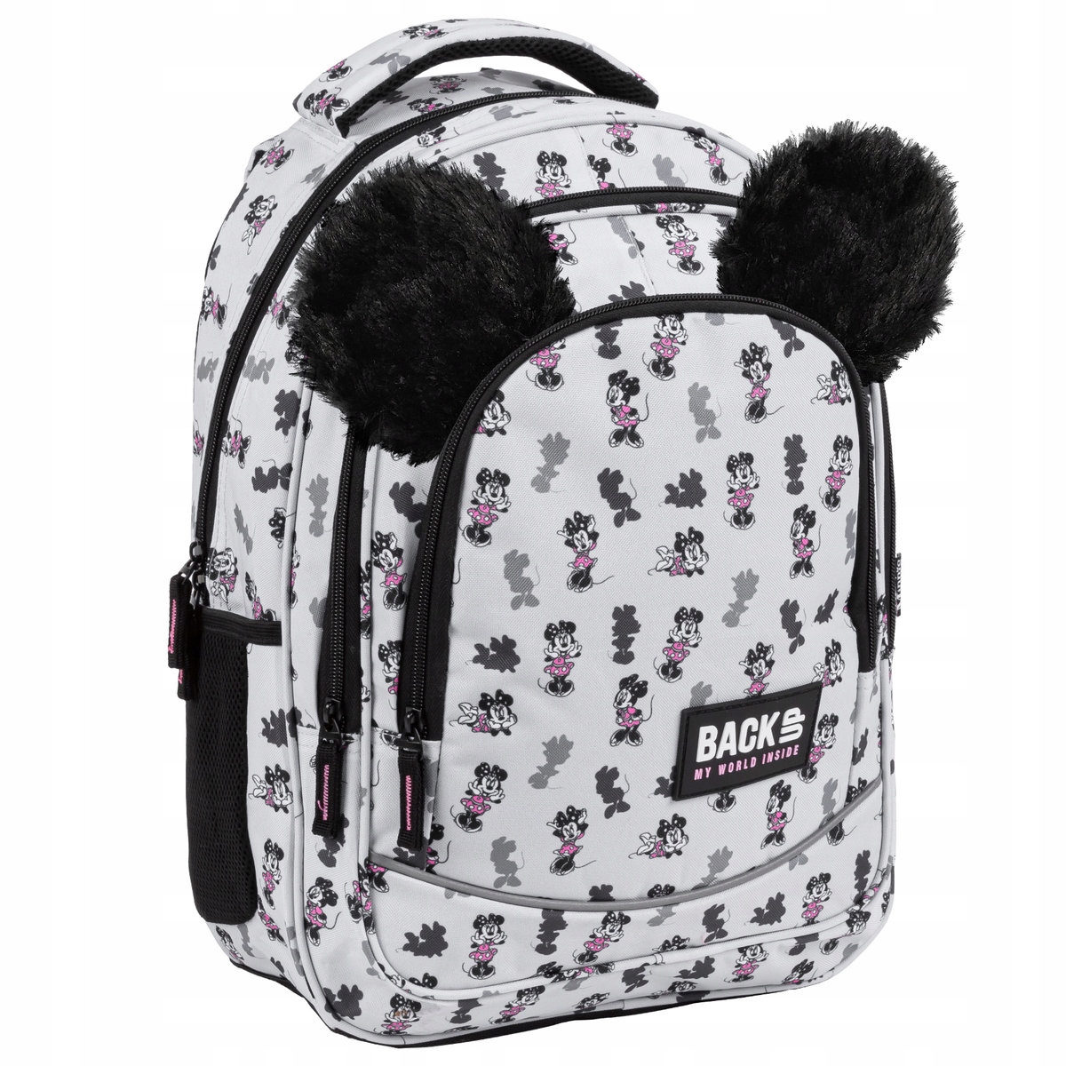 Školský batoh Minnie Mouse s úškami - retro štýl s ružovými akcentmi